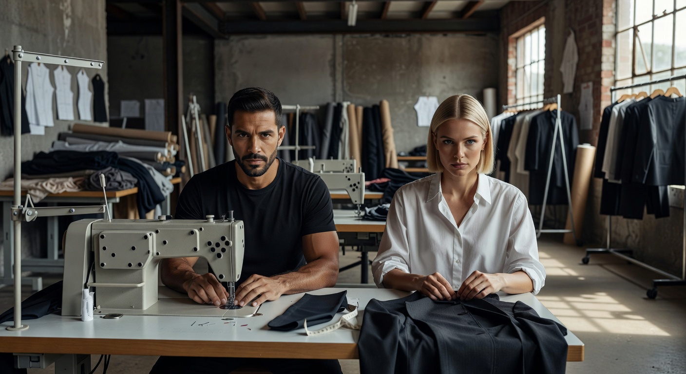 JAQUES 04 atelier team at the sewing station, Helsinki/Melbourne